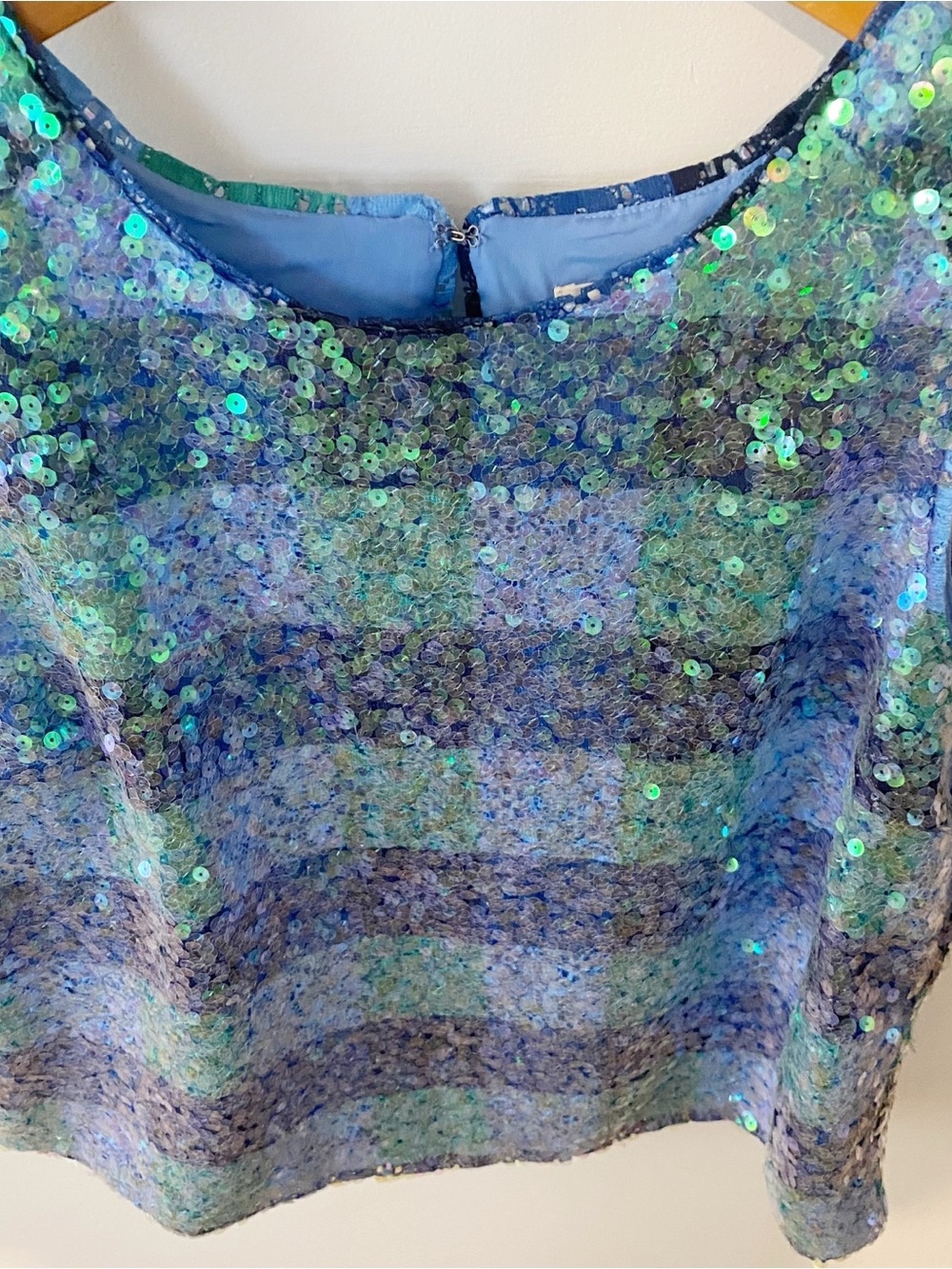 Anthropologie Maeve Sequin Top in Blue-Green - Picture 2 of 5